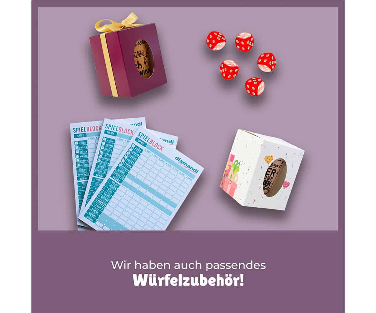 Leder Würfelbecher mit Gravur - FLIEDER - inkl. 5 Würfel