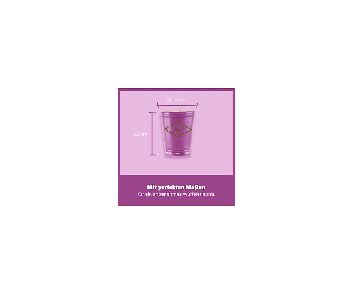 Leder Würfelbecher mit Gravur - LILA - inkl. 5 Würfel